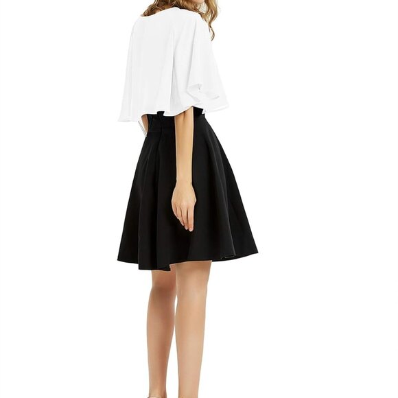 Women's Soft Chiffon Shawl Wraps Shrug for Evening Dress Wedding Cape Bolero Fla - Picture 6 of 6